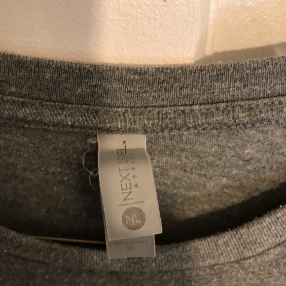 NEXT LEVEL T-Shirt Men's XL Gray Short Sleeved w/logo - Picture 2 of 7